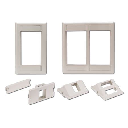 Hubbell Premise Wiring PLATE, ISTATION, MODULE FRAME, 1G, 3U, WH,  245992